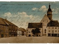 Auerbach i. d. Opf.  Blick vom Rathaus ber den Marktplatz zur Stadtpfarrkirche (ca. 1915) Gg. Stauber jr., Photograph, Auerbach (Oberpfalz)