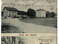 Gru aus Ranna  Das Bild zeigt den Bahnhof Ranna und den Gasthof zur Eisenbahn von Johann Adam (ca. 1916) Photographie v. Schindeler - Pegnitz https://www.nordbayern.de/region/pegnitz/als-fotograf-hier-und-dann-kurz-in-new-york-1.4623550