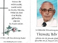 Br Thomas 13.01.1932 - 09.08.2016