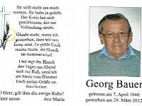 Bauer Georg 07.04.1940 - 29.03.2012