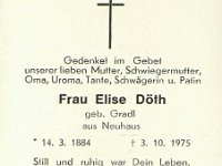 Dth Elise geb Gradl 14.03.1884-03.10.1975