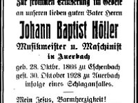 Hller Baptist 28.10.1866-30.10.1928