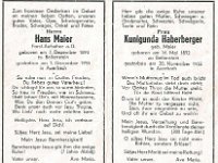 Haberberger Kunigunda geb. Maier 16.05.1955 - 30.11.1955 SB