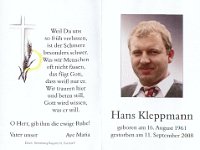 Kleppmann Hans 16.08.1961-11.09.2008