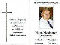Neubauer Hans 07.12.1942 - 12.07.2018
