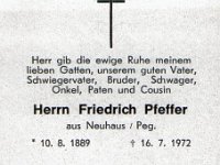 Pfeffer Friedrich 10.08.1889-16.07.1972