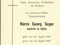 Seger Georg 23.04.1901-13.04.1965