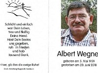 Wegner Albert 05.05.1959 - 20.06.2018