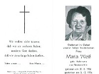 Wei Maria geb. Holzmann 20.08.1906 - 08.12.1996 SB