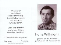 Wittmann Hans 10.07.1955-11.02.2008